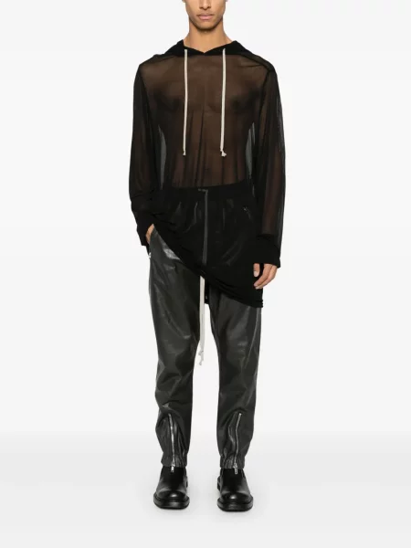 Hanorac cu glugă Rick Owens transparente negru