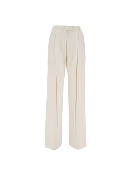 Haftowane spodnie Des Phemmes białe