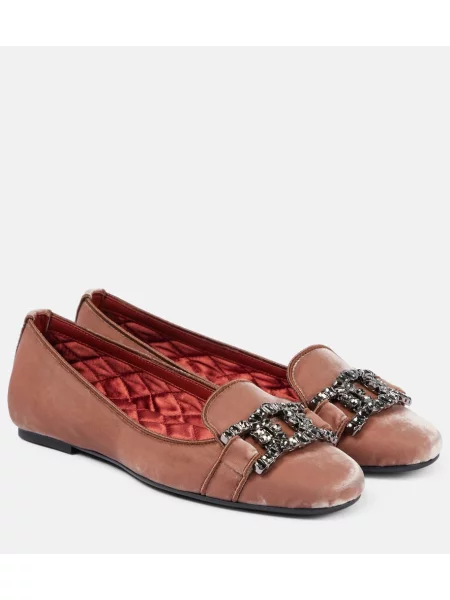 Balerini Tod's de catifea roz