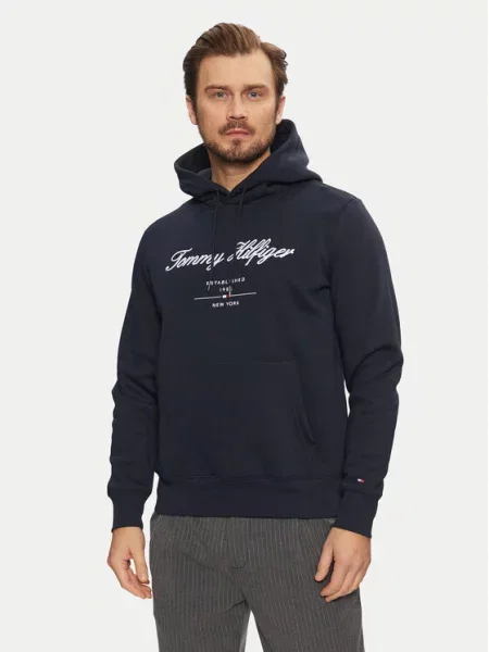 TOMMY HILFIGER Megztinis be užsegimo tamsiai / raudona / balta mėlyna