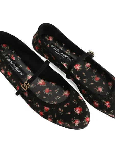 Balerini Dolce & Gabbana cu model floral negru
