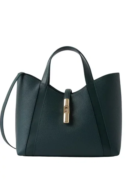 Geantă shopper Furla din piele verde