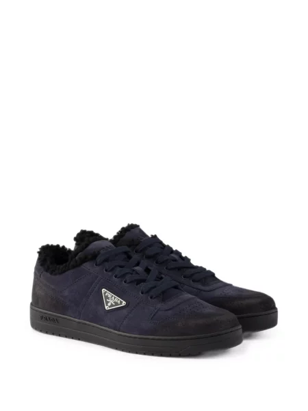 Sneakerși Prada din piele de căprioară albastru