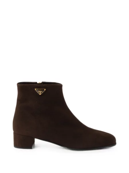 Botine Prada din piele de căprioară maro