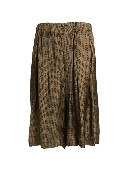 Pantaloni scurți Uma Wang cu imagine cu imprimeu geometric maro