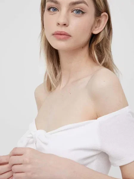 Pepe Jeans bluzka BETH biały gładka