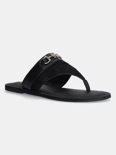 Chiloți tanga Tommy Hilfiger din piele negru