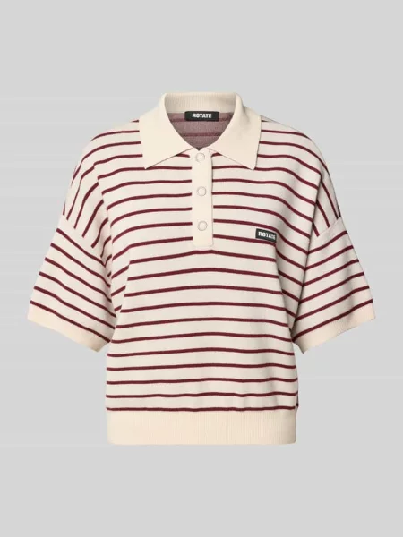 Koszulka polo o kroju relaxed fit z dodatkiem wełny Rotate beżowa
