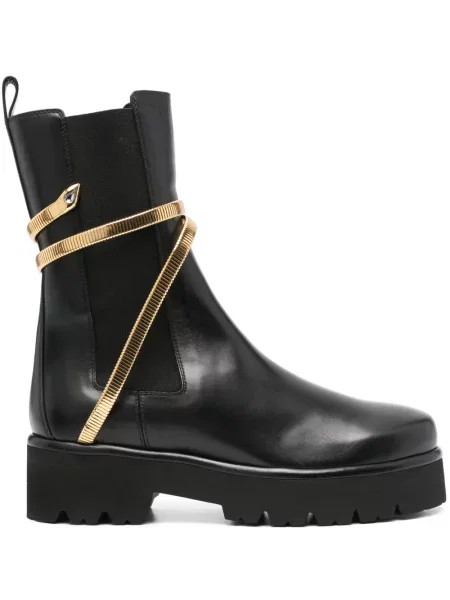 Botine Rene Caovilla cu model piele de șarpe negru