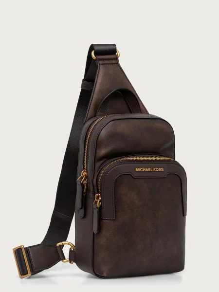 Michael Kors rucsac pentru bărbați din piele HUDSON maro