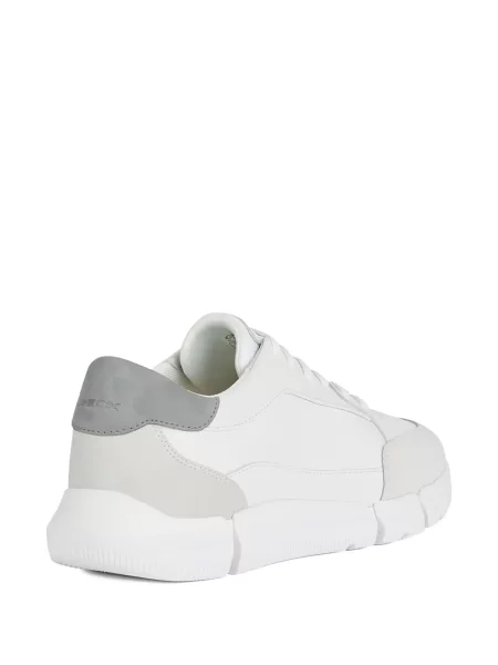 Sneakerși Geox din piele de căprioară alb
