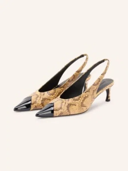 Rotate Czółenka Typu Slingback beige czarna