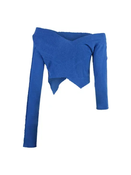 Krótki sweter Talia Byre wełniany niebieski