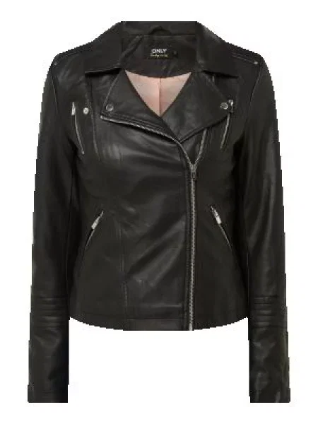 Only Kurtka Ramoneska Z Imitacji Skóry schwarz czarna