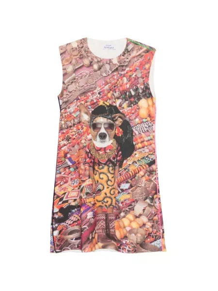 Rochie The Artistylist fără mâneci cu imagine roșu