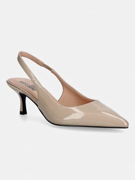 Love Moschino pantofi cu stiletto din piele bej