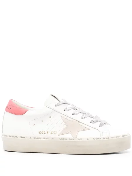 Sneakerși Golden Goose Hi Star din piele alb