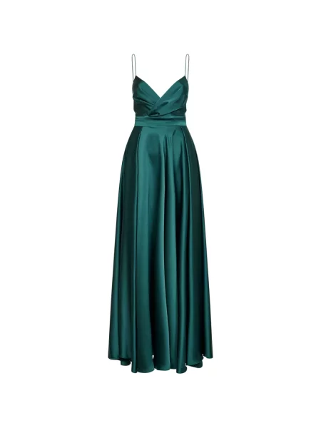 Rochie Blanca Vita drapată cu spatele deschis de costum verde