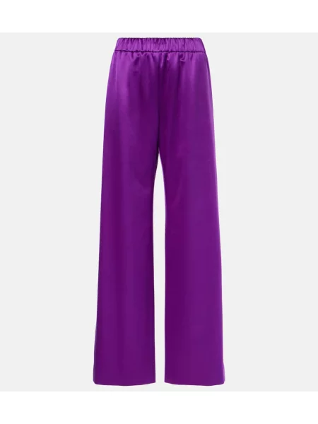 Pantaloni Valentino din satin violet