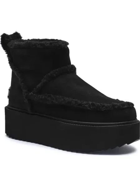 INUIKII Bocanci Inuikii X Coccinelle Classic Low | shearling | zamsz negru