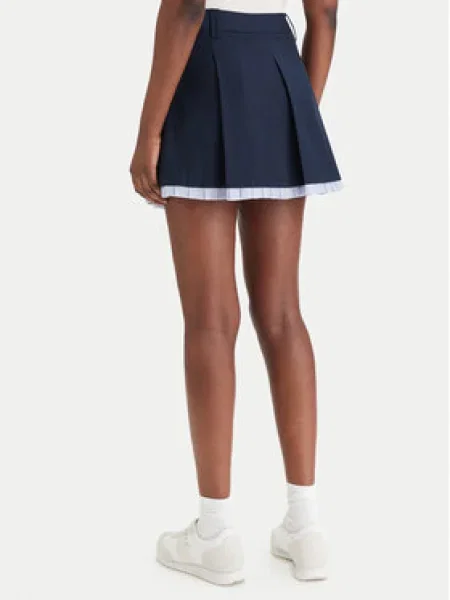 Tommy Jeans Trapéz szoknya Varsity Pleated sötétkék