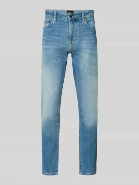 Jeansy o kroju slim fit z mieszanki bawełny model ‘ONYX’ Boss Orange niebieskie
