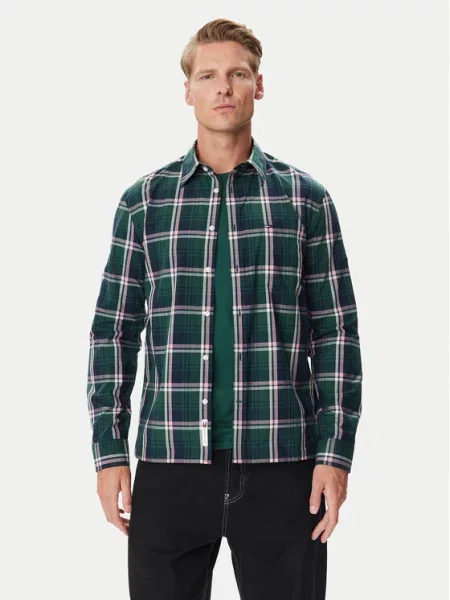 Tommy Jeans Cămașă închis verde