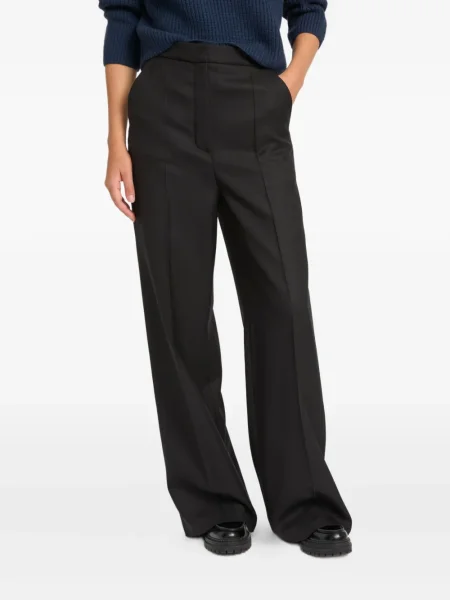 Pantaloni Yves Salomon de flanelă negru