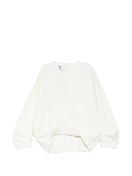 Hanorac crewneck Marina Yee cu decolteu rotund alb