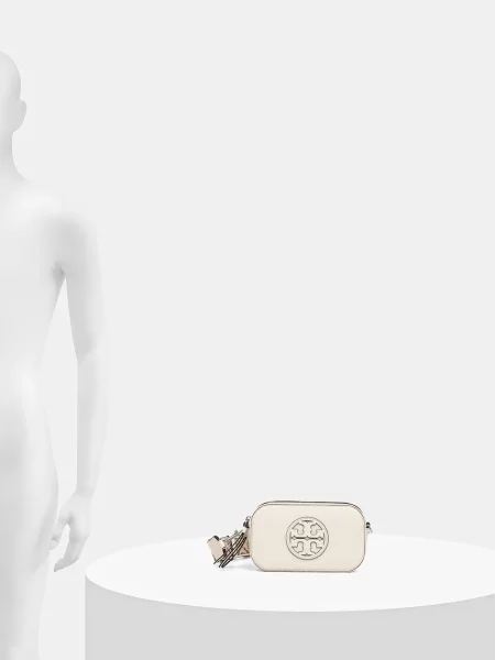 Tory Burch Кожена чанта Miller Mini Crossbody бежово