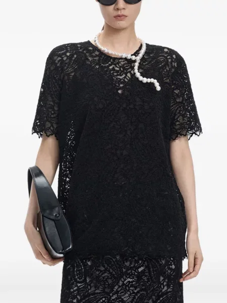 Scurt tricou Jnby din dantelă negru