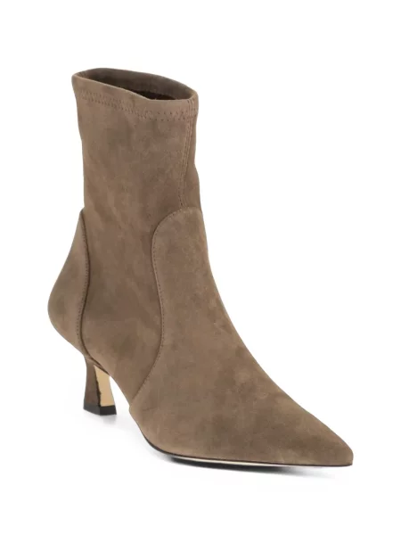 Cizme scurte Stuart Weitzman din piele de căprioară maro