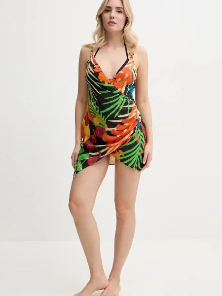 Plážové šaty Desigual BAHAMAS STRAPS čierna