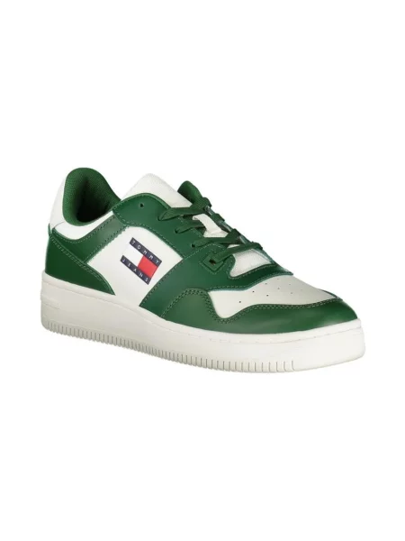 Sneakersy Tommy Hilfiger skórzane zielone