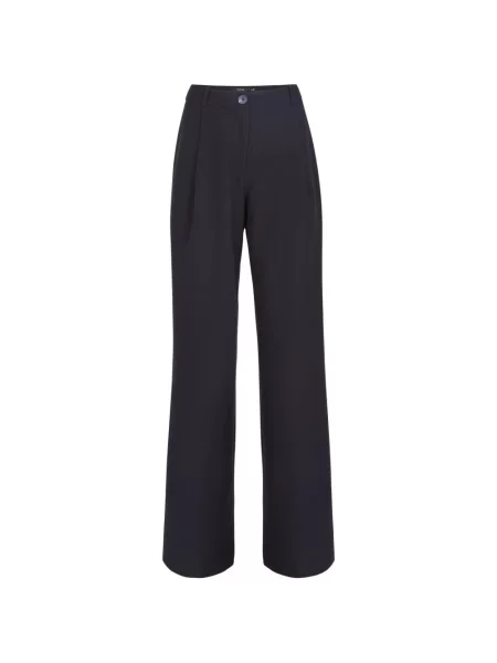 Szerokie spodnie Toccin plisowane niebieskie