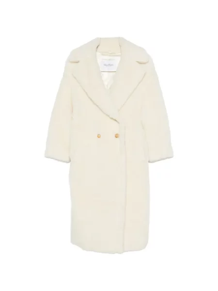 Vlněný medvídek kabát Max Mara bílý