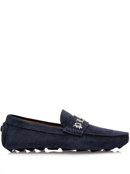 Mocasini Philipp Plein din piele de căprioară albastru