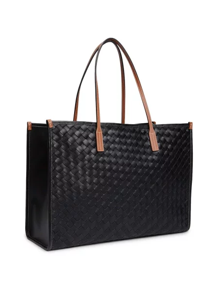 Tommy Hilfiger Geantă shopper TH CITY cu adaos de piele negru