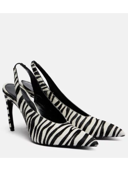 Pantofi cu toc The Attico cu imagine cu model zebră alb