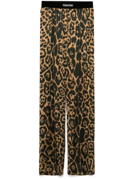 Pantaloni Tom Ford cu imagine cu model leopard maro