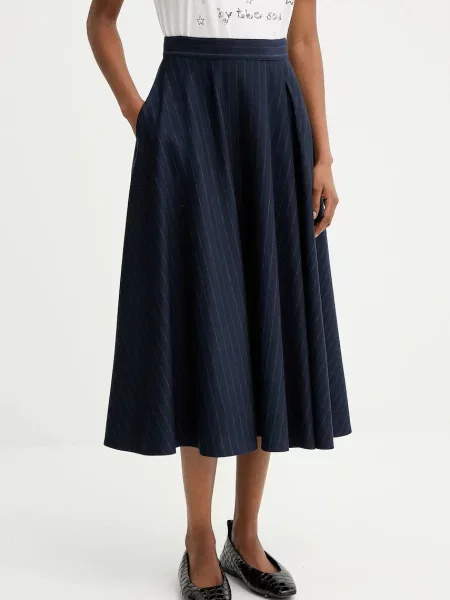 MM fustă PELOTA bleumarin midi evazați