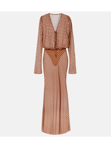 Átlátszó öltöny maxi ruha Bananhot nyomtatás