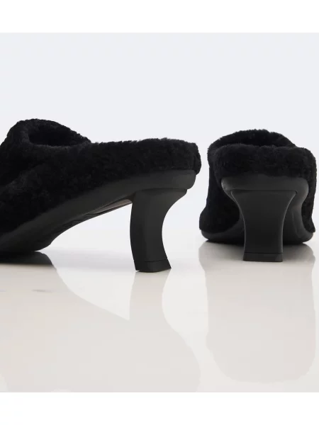 Papuci tip mules Loewe din piele de oaie negru