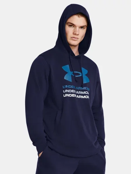 Frotir hoodie Under Armour s kapuco modra
