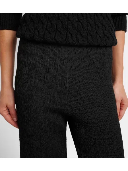 Pantaloni culottes The Row de mătase negru