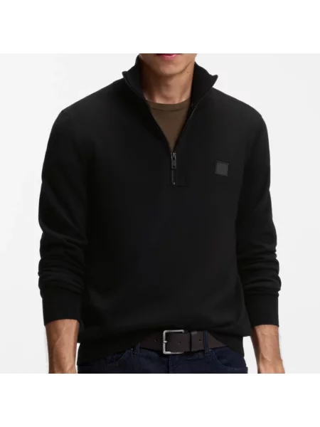 BOSS Orange sweter z domieszką wełny lekki czarny