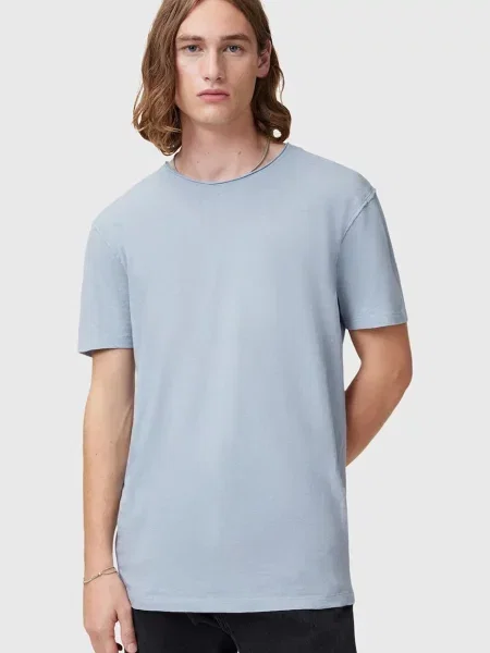 AllSaints tricou din FIGURE barbati neted albastru