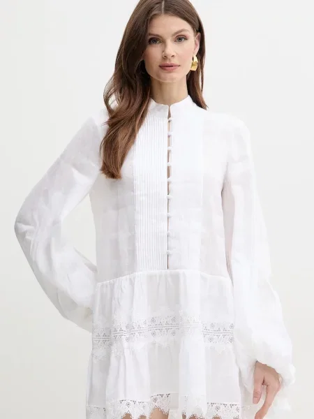 Bardot rochie ANTONIA mini drept alb