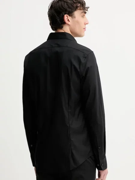 Košile Calvin Klein slim s klasickým límcem černá