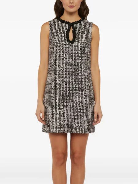 Bouclé rochie mini Self-portrait negru